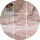 tot青眉世纪家纺爱丽丝床上用品 床盖三件套绗缝 蕾丝巴洛克纯色