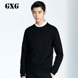 GXG男装 春季热卖 男士时尚黑色几何拼接帅性纯黑卫衣#53131110