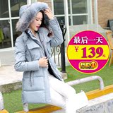 2015冬季中长款带帽棉衣时尚韩版毛领大码羽绒棉服女加厚冬天外套