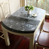 定制伸缩折叠椭圆形桌布透明pvc软玻璃防水桌垫水晶板防水油免洗