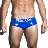 BEDGASM原创内衣品牌 男士纯棉蓝色印花低腰三角内裤 星星 U凸
