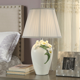 新款现代简约树脂床头灯 卧室客厅书房创意台灯 百合花镶钻台灯