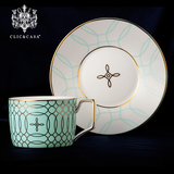 CLICCASA蓝色蒂芬妮  骨瓷欧式咖啡杯陶瓷英式 创意简约茶具套装