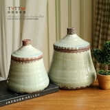 新古典欧式法式复古奢华样板房客厅家居软装饰品陶瓷罐子摆件