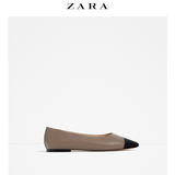 ZARA 女鞋 双色真皮芭蕾平底鞋 15311101202