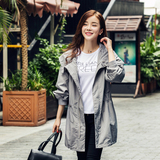 2016春季新款韩版大码女装收腰中长款风衣学生外套学院风bf少女潮
