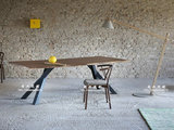 北欧宜家实木办公桌复古桌子洽淡桌大师设计电脑桌餐桌原木会议桌