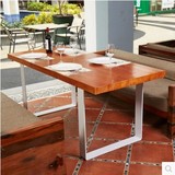 美式乡村咖啡馆餐厅桌椅实木餐桌组合书桌铁艺饭桌椅会议桌办公桌
