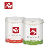 Illy意利 意大利进口中焙+低因咖啡粉2罐组合装250g