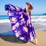 夏韩国修身显瘦抹胸雪纺连衣裙波西米亚海边度假沙滩裙短大码