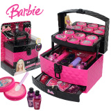 正品芭比儿童化妆品彩妆套装 过家家玩具 芭比娃娃甜甜屋化妆箱