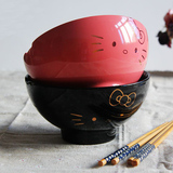 川岛屋 日式卡通陶瓷情侣碗 米饭碗汤面碗泡面碗情侣对碗餐具