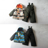 外贸原单出口加拿大儿童户外男童滑雪服套装两件套防风防水加夹棉