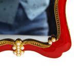 便携折叠欧式化妆镜创意公主梳妆镜复古书桌相框两用台式单面镜子
