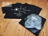 现货 ASS 恶搞HBA 爱因斯坦吐舌 背后分子式 短袖T恤 情侣 潮流
