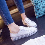 2016夏季新款韩版真皮小白鞋女系带平底学生板鞋休闲舒适运动单鞋