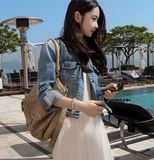 香港专柜代购2016韩版修身牛仔外套显瘦上衣短外套长袖短款夹克女