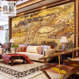中式古典清明上河图大型壁画 酒店会所专用壁纸墙纸 电视背景墙
