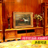 油画欧式风景抽象手绘定制挂画走廊玄关客厅装饰画横幅动物油画