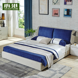 心港床布艺床双人小户型可拆洗简约现代布床卧室北欧婚床1.8米1.5