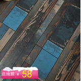 强化复合个性彩色木地板做旧复古双拼背景墙地板12mm