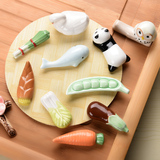 zakka家居日式可爱创意陶瓷樱花蔬菜筷子架筷托厨房餐具 单个装