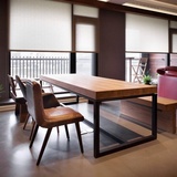 美式复古实木铁艺小户型餐桌椅组合酒吧奶茶店咖啡厅户型客厅组装