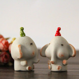 景德镇陶瓷大象对象小摆件 家居饰品办公桌摆件可爱创意情侣礼物