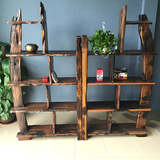 红木船木实木中式博古架摆件小木架多格柜展示架木架组合仿古书架