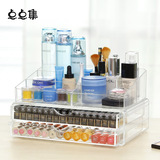 点点集化妆品收纳盒透明大号韩国桌面置物架梳妆台护肤品整理盒