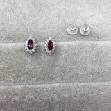 PT900红宝石钻石耳钉