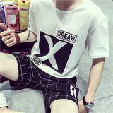 夏装字母印花短袖t恤男士加肥加大码运动半袖上衣服胖子韩版男装