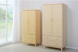 特价包邮实木家具 原木色 实木儿童两门衣柜松木衣橱尺寸可以定制