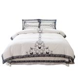 热卖新款帛罗旺斯公主蕾丝边纯棉白色床单四件套40s蕾丝1.8m高端
