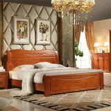 特价实木床 橡木床 中式现代卧室 1.8米1.5米双人床加厚款床包邮