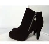 2013哈森/卡迪娜专柜正品细跟高跟真羊皮侧拉链女靴短靴子KA36006