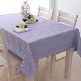锦色华年欧式防水台布潮流卡特兰紫色提花餐桌布长方形茶几桌布