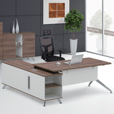 宏业包邮铁艺创意简约现代带柜大班台总裁老板桌椅组合办公家具