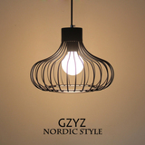 北欧宜家铁艺术个性复古loft小鸟笼创意单头工业风简约餐厅吊灯饰