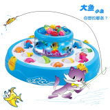 亲子互动玩具 双层电动钩鱼玩具 磁性发光钓鱼玩具 儿童动手能力