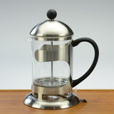 雅风手工耐热玻璃不锈钢外壳美式咖啡壶法压壶冲茶器4种容量