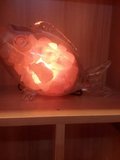 喜马拉雅水晶盐灯创意床头小夜灯净化空气负离子灯可调光海螺款