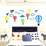 室墙贴3d亚克力立体热气球卡通动漫标志儿童房间创意贴可爱床头卧