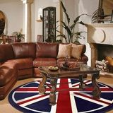 卓缘 宫廷卢浮宫 经典欧式美式 圆形客厅电脑椅地毯 英伦风米字旗