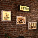 创意复古仿做旧酒吧咖啡厅墙壁挂画装饰画带灯LED木板画禁止拍照