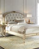 欧式时尚简约地中海大床 法式美式乡村雕花实木床新古典卧室家具