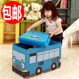 【韩国直送】 TAYO儿童小汽车椅子整理箱 玩具收纳凳箱 卡通储物