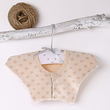 天然彩棉婴儿围嘴宝宝花朵口水巾吸水 可旋转八角巾 双面可用防水