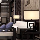 中式台灯现代简约大气客厅灯卧室创意布罩 铁艺中式落地台灯
