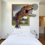 框恐龙3d立体创意卧室床头客厅背景儿童房家居装饰地贴墙贴纸画画